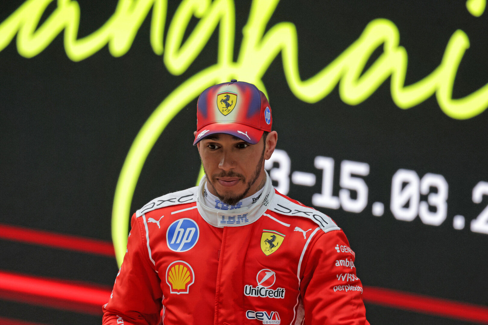 GP CINA, Lewis Hamilton (GBR) Ferrari in parc ferme.
15.03.2026. Formula 1 World Championship, Rd 2, Chinese Grand Prix, Shanghai, China, Gara Day.
- www.xpbimages.com, EMail: requests@xpbimages.com © Copyright: Moy / XPB Images