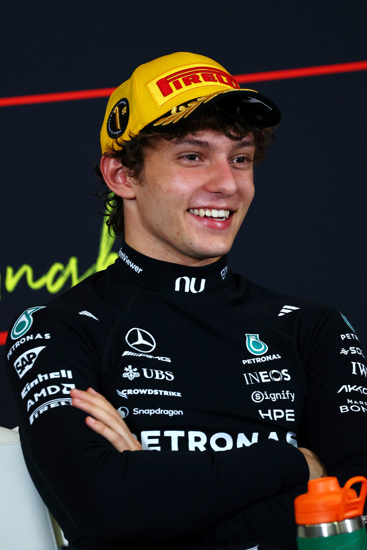 GP CINA, Gara winner Andrea Kimi Antonelli (ITA) Mercedes AMG Formula One Team in the post race FIA Press Conference.
15.03.2026. Formula 1 World Championship, Rd 2, Chinese Grand Prix, Shanghai, China, Gara Day.
- www.xpbimages.com, EMail: requests@xpbimages.com © Copyright: Bearne / XPB Images