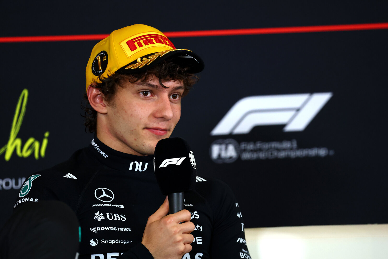 GP CINA, Gara winner Andrea Kimi Antonelli (ITA) Mercedes AMG Formula One Team in the post race FIA Press Conference.
15.03.2026. Formula 1 World Championship, Rd 2, Chinese Grand Prix, Shanghai, China, Gara Day.
- www.xpbimages.com, EMail: requests@xpbimages.com © Copyright: Bearne / XPB Images