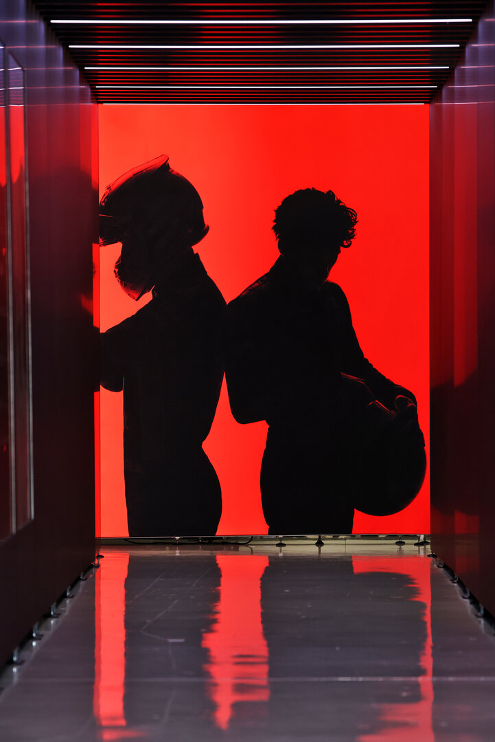 GP GIAPPONE, Audi F1 Team pit garage.
26.03.2026. Formula 1 World Championship, Rd 3, Japanese Grand Prix, Suzuka, Japan, Preparation Day.
 - www.xpbimages.com, EMail: requests@xpbimages.com © Copyright: Rew / XPB Images