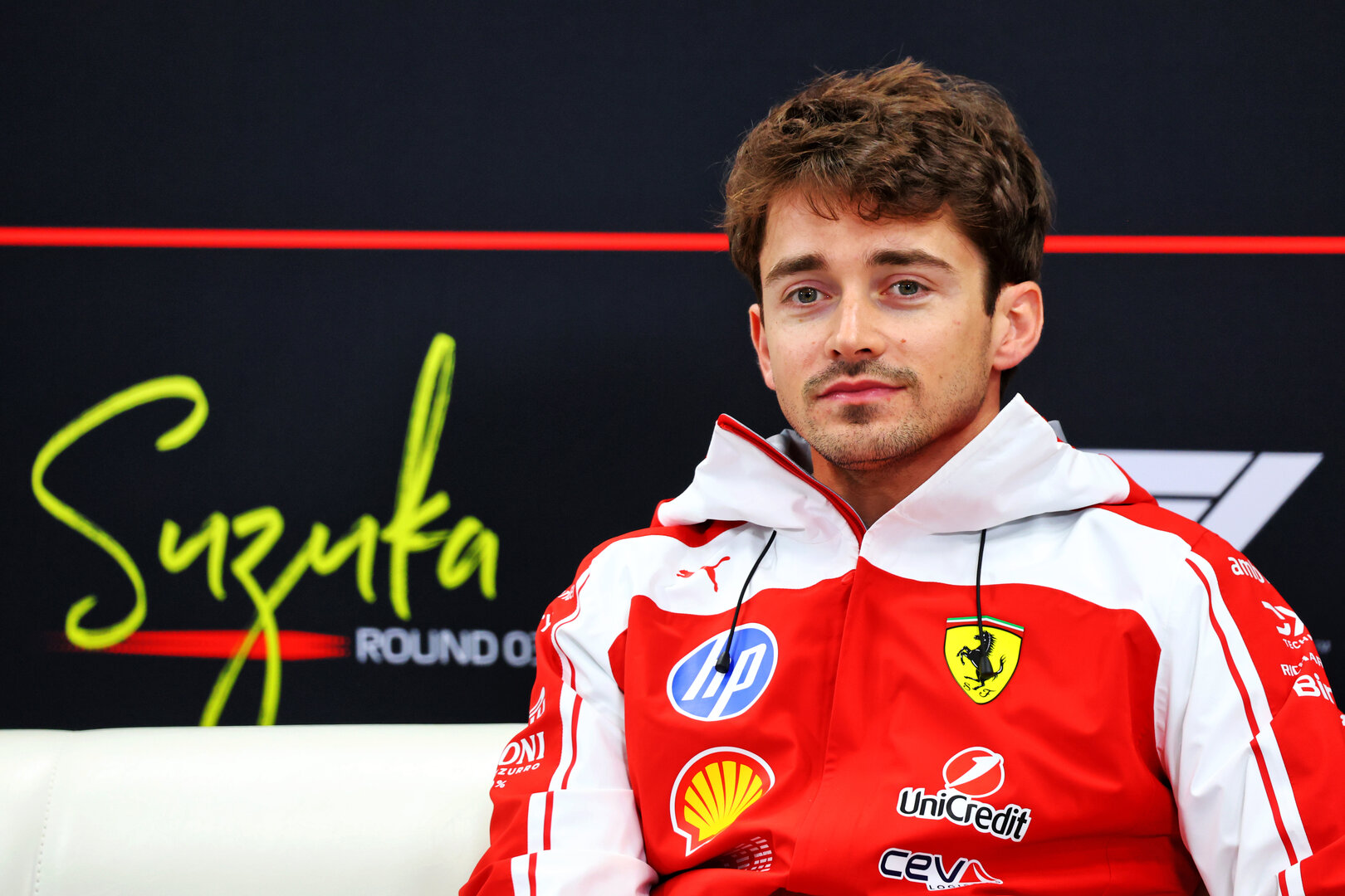 GP GIAPPONE, Charles Leclerc (MON) Ferrari in the FIA Press Conference.
26.03.2026. Formula 1 World Championship, Rd 3, Japanese Grand Prix, Suzuka, Japan, Preparation Day.
- www.xpbimages.com, EMail: requests@xpbimages.com © Copyright: Bearne / XPB Images