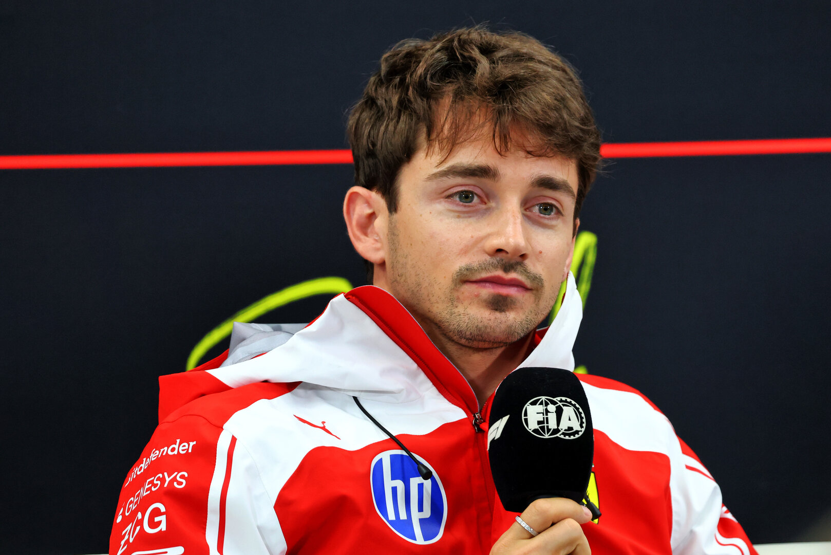 GP GIAPPONE, Charles Leclerc (MON) Ferrari in the FIA Press Conference.
26.03.2026. Formula 1 World Championship, Rd 3, Japanese Grand Prix, Suzuka, Japan, Preparation Day.
- www.xpbimages.com, EMail: requests@xpbimages.com © Copyright: Bearne / XPB Images