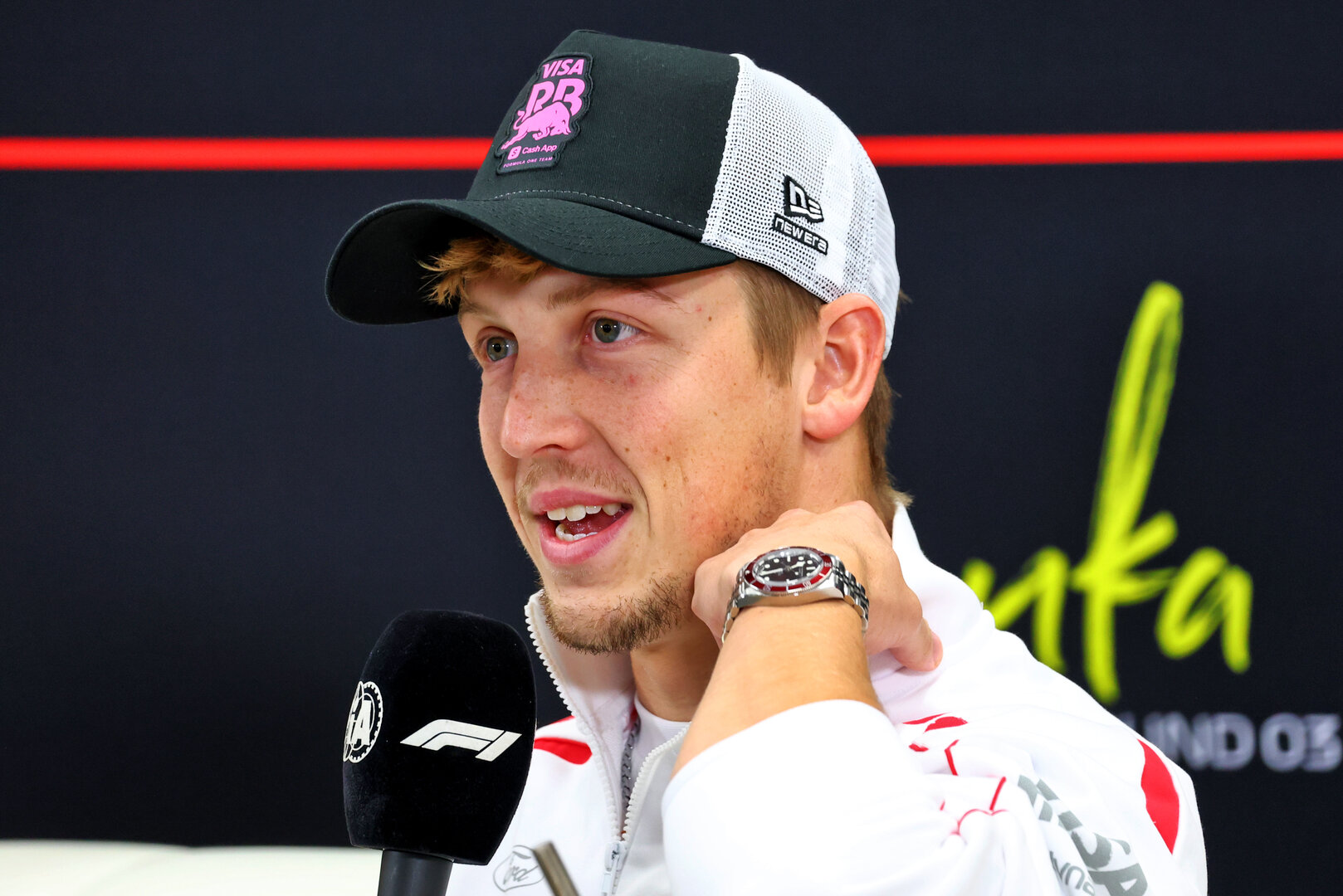 GP GIAPPONE, Liam Lawson (NZL) Racing Bulls Formula One Team in the FIA Press Conference.
26.03.2026. Formula 1 World Championship, Rd 3, Japanese Grand Prix, Suzuka, Japan, Preparation Day.
- www.xpbimages.com, EMail: requests@xpbimages.com © Copyright: Bearne / XPB Images