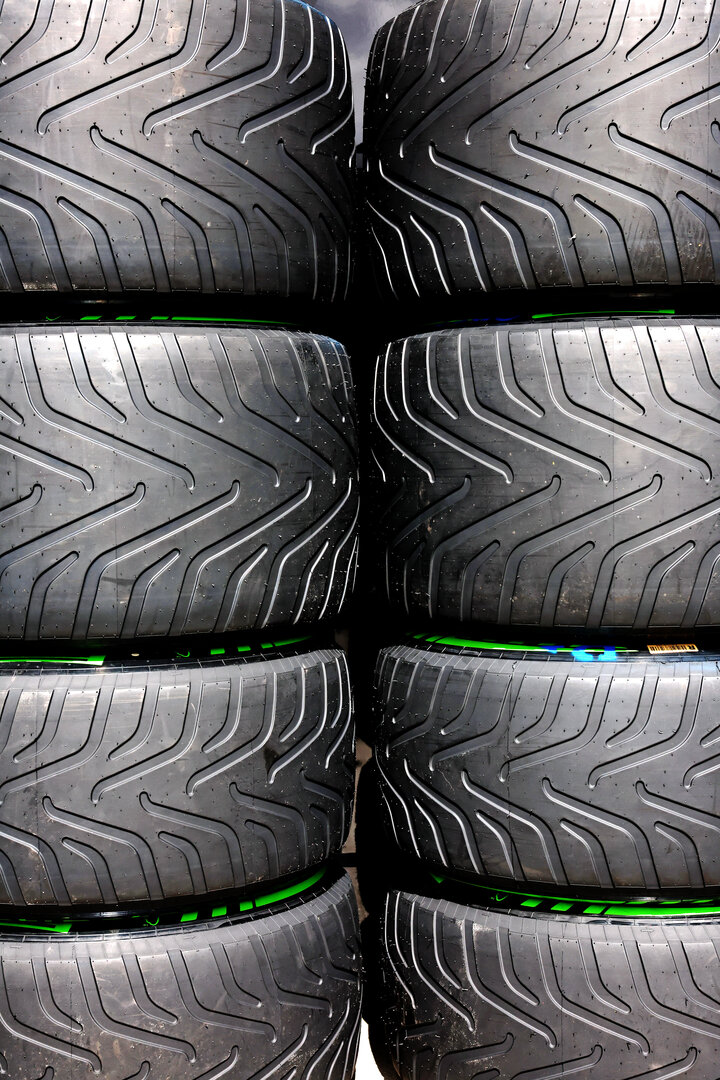 GP GIAPPONE, Pirelli intermediate tyres.
26.03.2026. Formula 1 World Championship, Rd 3, Japanese Grand Prix, Suzuka, Japan, Preparation Day.
 - www.xpbimages.com, EMail: requests@xpbimages.com © Copyright: Rew / XPB Images