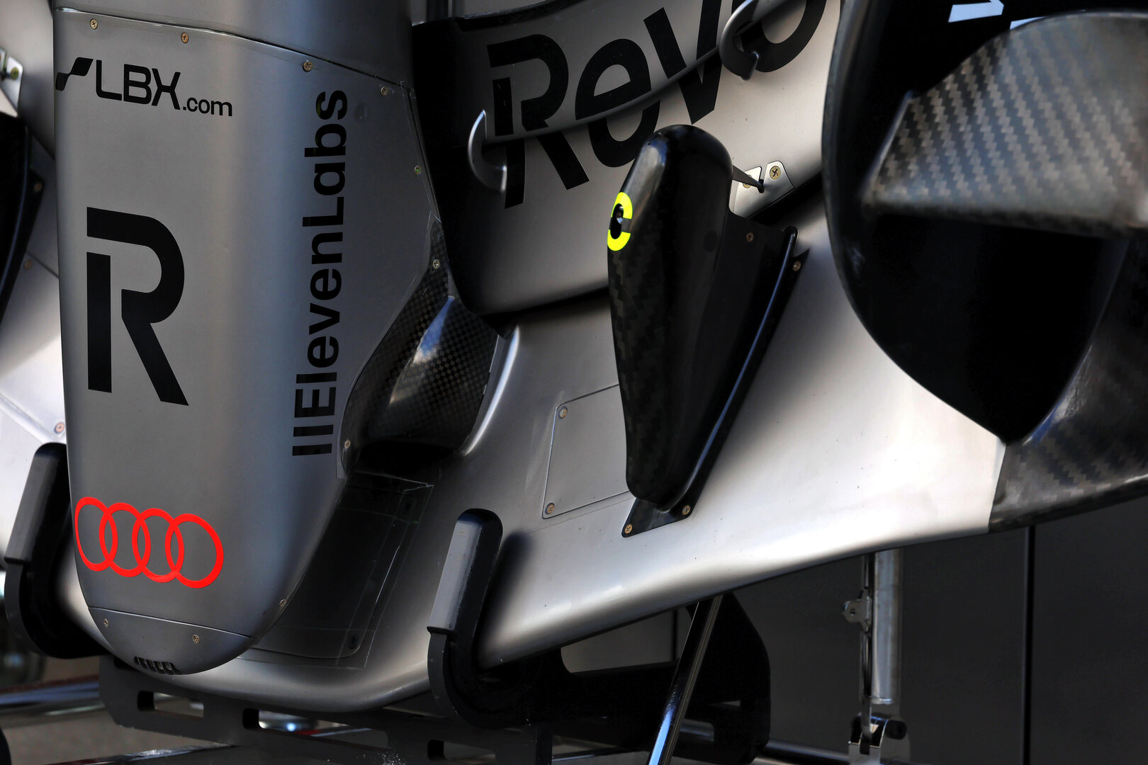 GP GIAPPONE, Audi F1 Team R26 nosecone.
26.03.2026. Formula 1 World Championship, Rd 3, Japanese Grand Prix, Suzuka, Japan, Preparation Day.
 - www.xpbimages.com, EMail: requests@xpbimages.com © Copyright: Rew / XPB Images