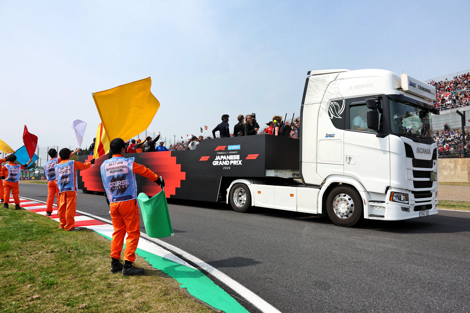 GP GIAPPONE, Drivers' Parade.
29.03.2026. Formula 1 World Championship, Rd 3, Japanese Grand Prix, Suzuka, Japan, Gara Day.
- www.xpbimages.com, EMail: requests@xpbimages.com © Copyright: Batchelor / XPB Images