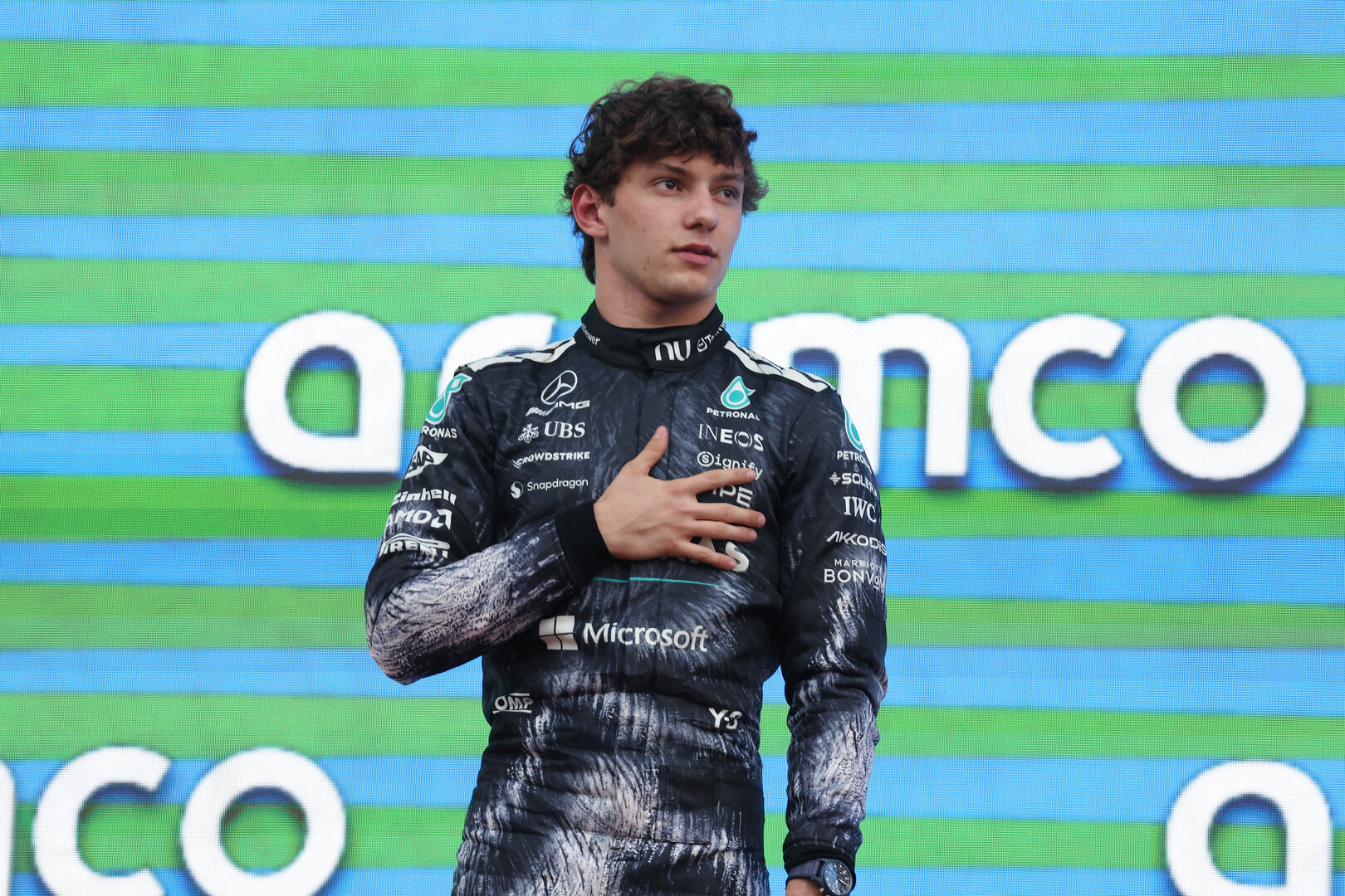 GP GIAPPONE, Gara winner Andrea Kimi Antonelli (ITA) Mercedes AMG Formula One Team celebrates on the podium.
29.03.2026. Formula 1 World Championship, Rd 3, Japanese Grand Prix, Suzuka, Japan, Gara Day.
- www.xpbimages.com, EMail: requests@xpbimages.com © Copyright: Bearne / XPB Images