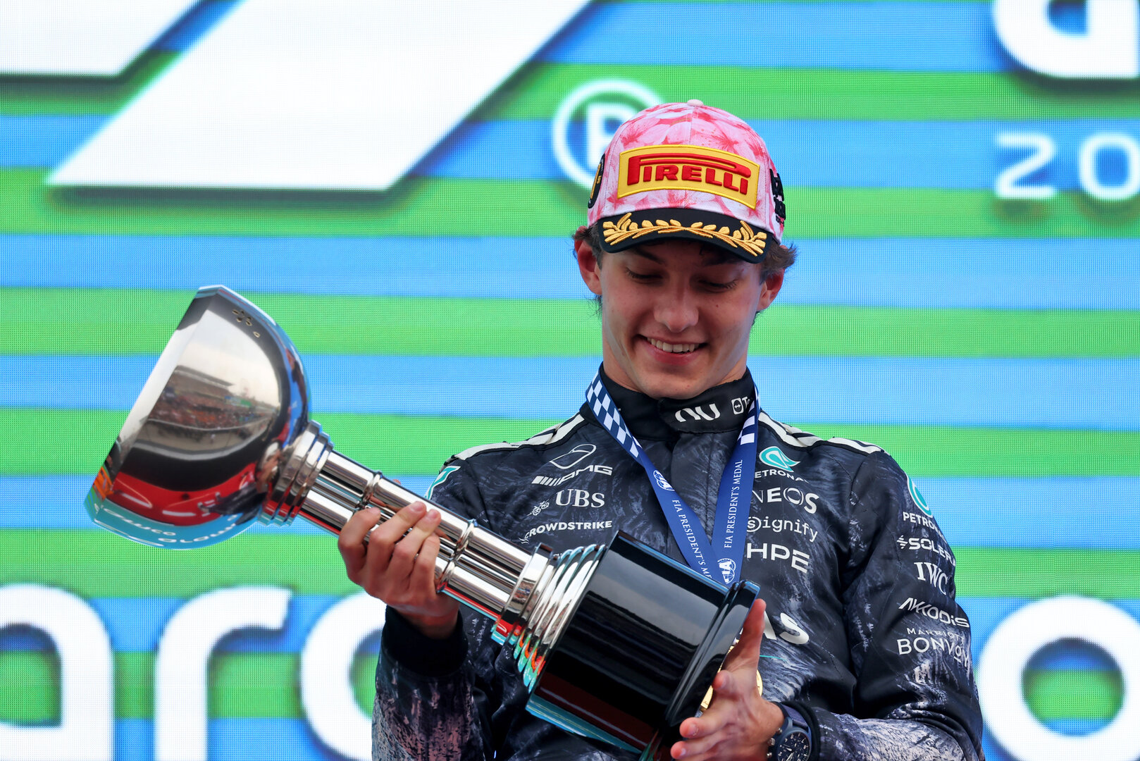 GP GIAPPONE, Gara winner Andrea Kimi Antonelli (ITA) Mercedes AMG Formula One Team celebrates on the podium.
29.03.2026. Formula 1 World Championship, Rd 3, Japanese Grand Prix, Suzuka, Japan, Gara Day.
- www.xpbimages.com, EMail: requests@xpbimages.com © Copyright: Rew / XPB Images