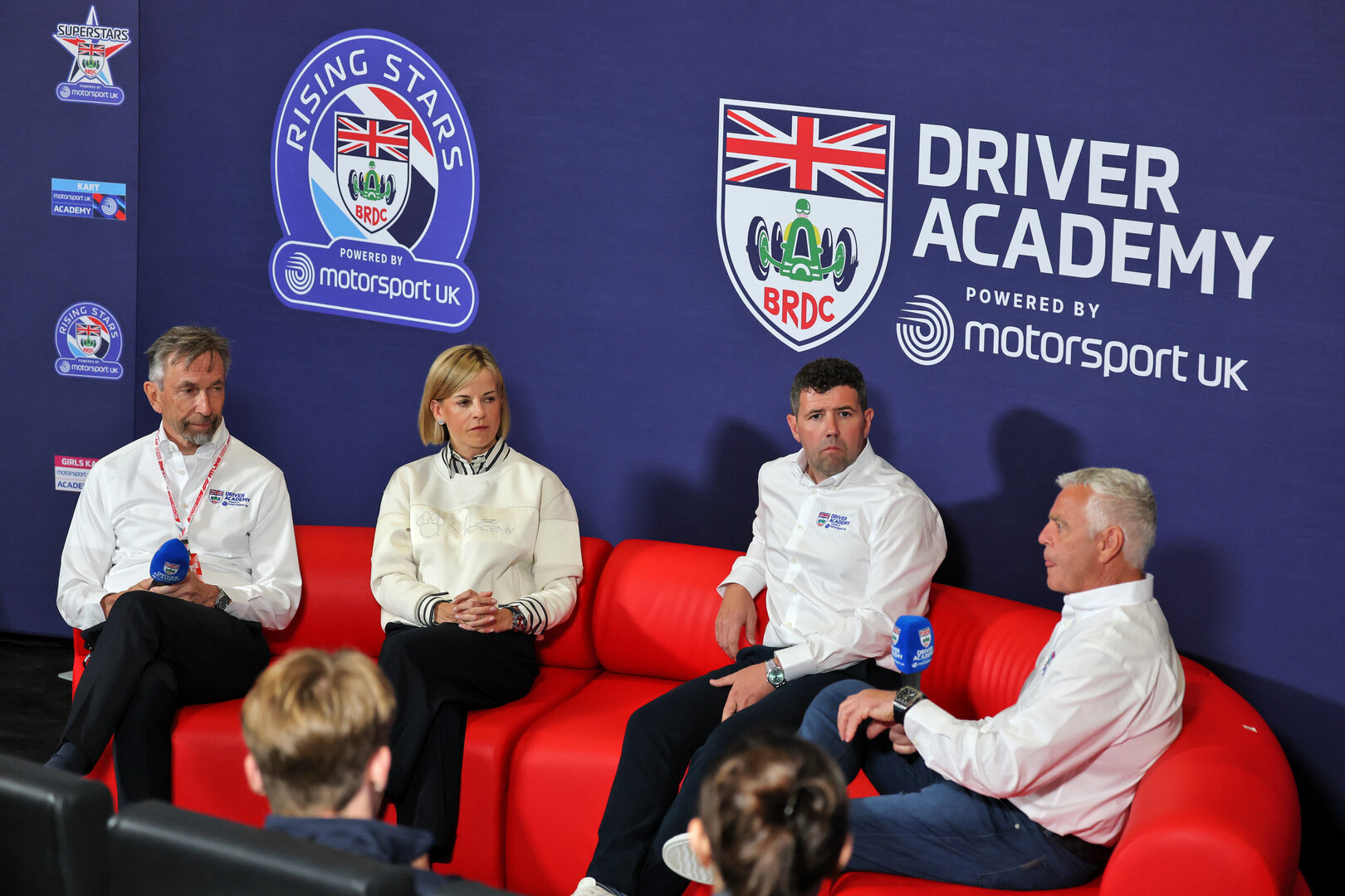 GP GRAN BRETAGNA, (L to R): Hugh Chambers (GBR) Motorsport UK Chief Executive Officer; Susie Wolff (GBR) F1 Academy Managing Director; Andy Meyrick (GBR) Superstars Programme Director; e Derek Warwick (GBR) BRDC Vice President - Motorsport UK Driver Academy Press Conference.
02.07.2026. Formula 1 World Championship, Rd 9, British Grand Prix, Silverstone, England, Preparation Day.
- www.xpbimages.com, EMail: requests@xpbimages.com © Copyright: Moy / XPB Images