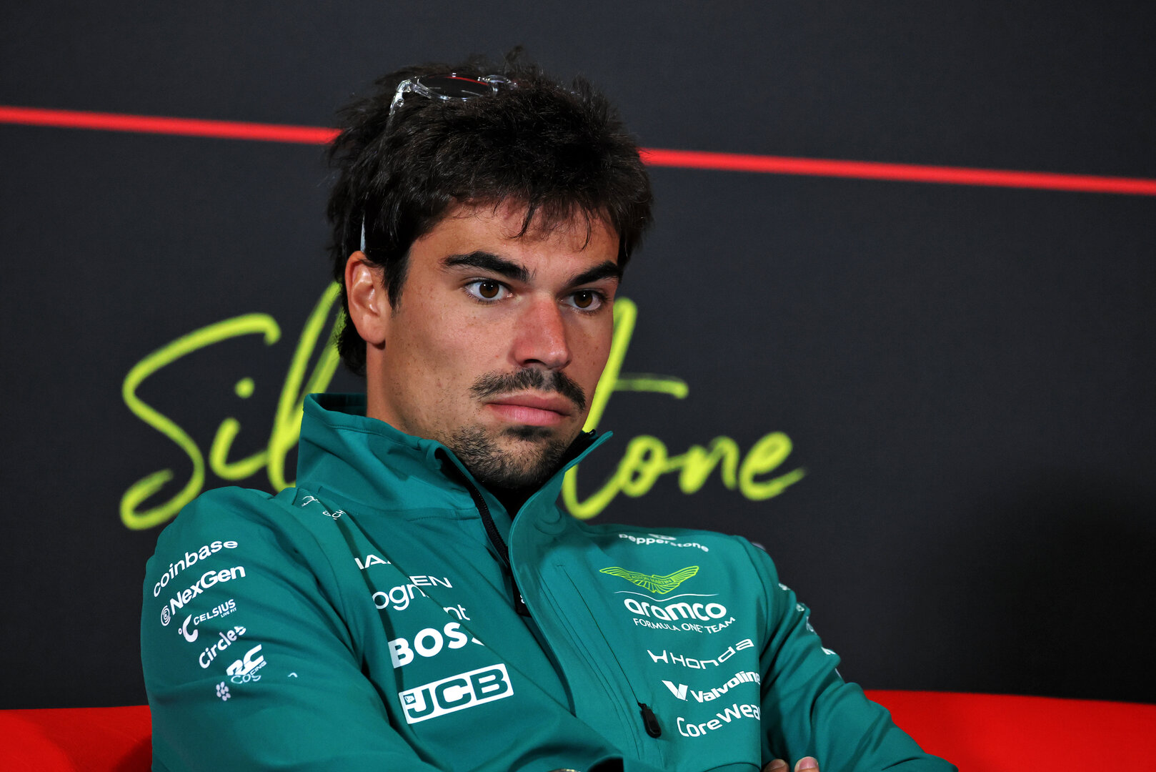 GP GRAN BRETAGNA, Lance Stroll (CDN) Aston Martin F1 Team in the FIA Press Conference.
02.07.2026. Formula 1 World Championship, Rd 9, British Grand Prix, Silverstone, England, Preparation Day.
- www.xpbimages.com, EMail: requests@xpbimages.com © Copyright: Moy / XPB Images