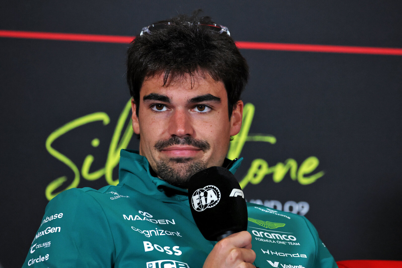 GP GRAN BRETAGNA, Lance Stroll (CDN) Aston Martin F1 Team in the FIA Press Conference.
02.07.2026. Formula 1 World Championship, Rd 9, British Grand Prix, Silverstone, England, Preparation Day.
- www.xpbimages.com, EMail: requests@xpbimages.com © Copyright: Moy / XPB Images