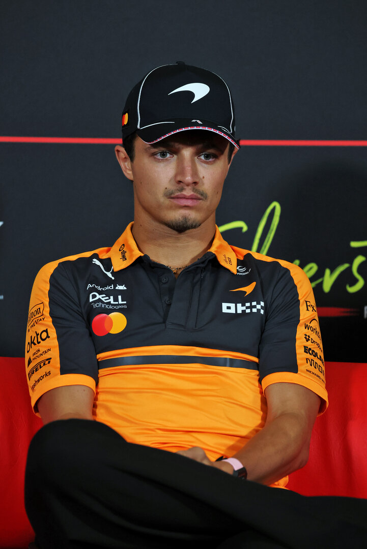 GP GRAN BRETAGNA, Lando Norris (GBR) McLaren F1 Team in the FIA Press Conference.
02.07.2026. Formula 1 World Championship, Rd 9, British Grand Prix, Silverstone, England, Preparation Day.
- www.xpbimages.com, EMail: requests@xpbimages.com © Copyright: Moy / XPB Images