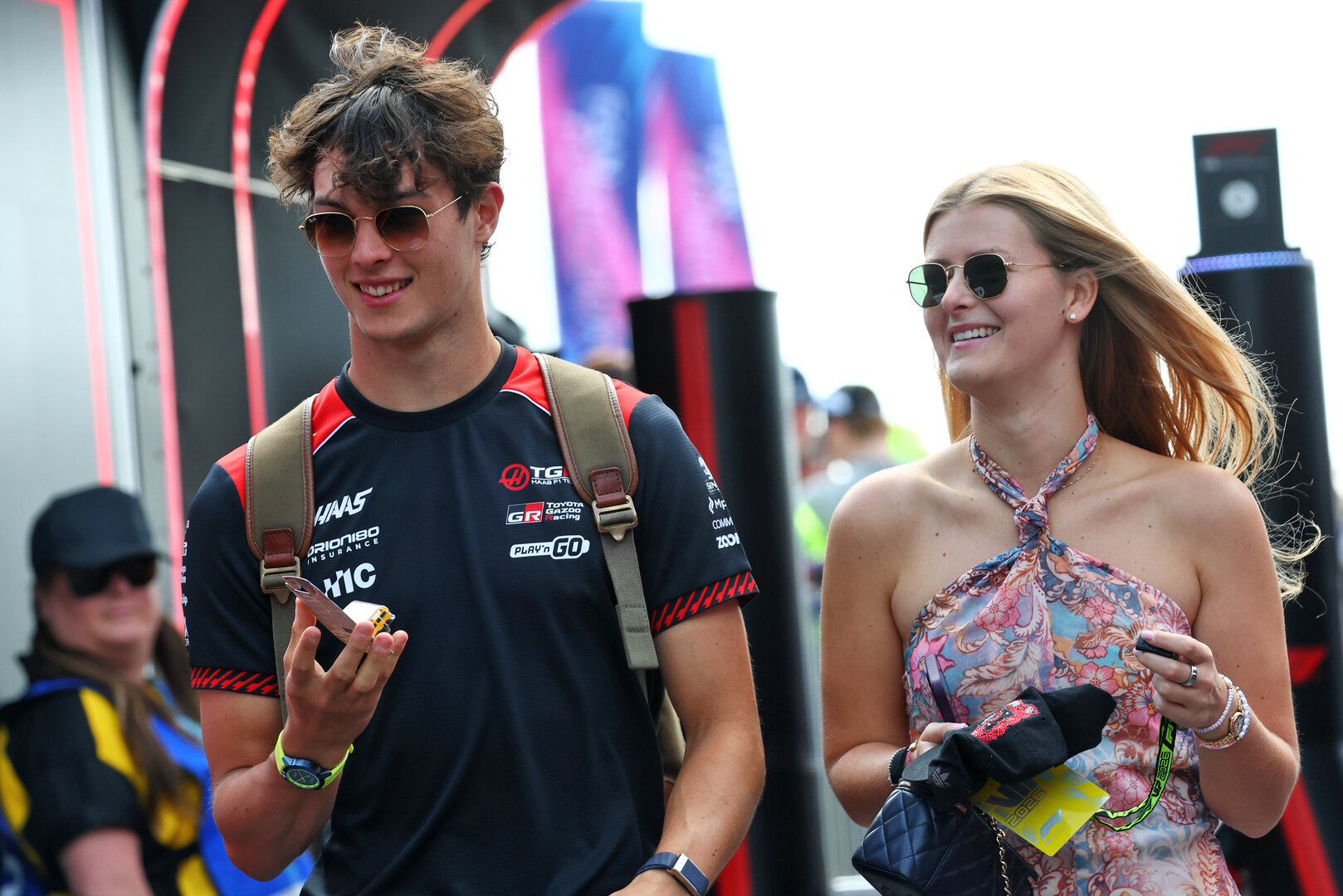 GP GRAN BRETAGNA, (L to R): Oliver Bearman (GBR) Haas F1 Team with Domenica Alicia Torriani.
03.07.2026. Formula 1 World Championship, Rd 9, British Grand Prix, Silverstone, England, Sprint Qualifiche Day.
- www.xpbimages.com, EMail: requests@xpbimages.com © Copyright: Bearne / XPB Images