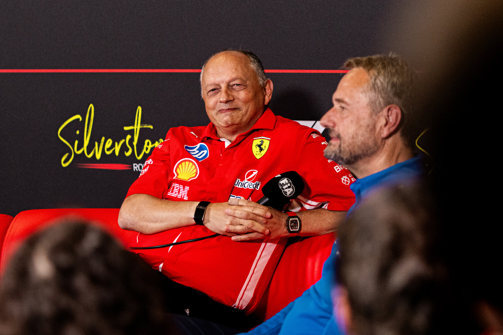 GP GRAN BRETAGNA, Frederic Vasseur (FRA) Ferrari Team Principal in the FIA Press Conference.
03.07.2026. Formula 1 World Championship, Rd 9, British Grand Prix, Silverstone, England, Sprint Qualifiche Day.
 - www.xpbimages.com, EMail: requests@xpbimages.com © Copyright: Denny / XPB Images