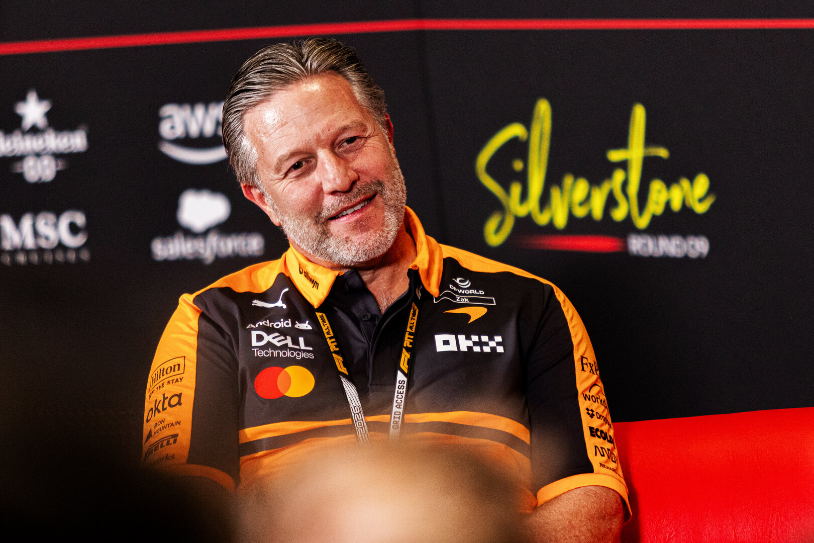 GP GRAN BRETAGNA, Zak Brown (USA) McLaren F1 Team Executive Director in the FIA Press Conference.
03.07.2026. Formula 1 World Championship, Rd 9, British Grand Prix, Silverstone, England, Sprint Qualifiche Day.
 - www.xpbimages.com, EMail: requests@xpbimages.com © Copyright: Denny / XPB Images