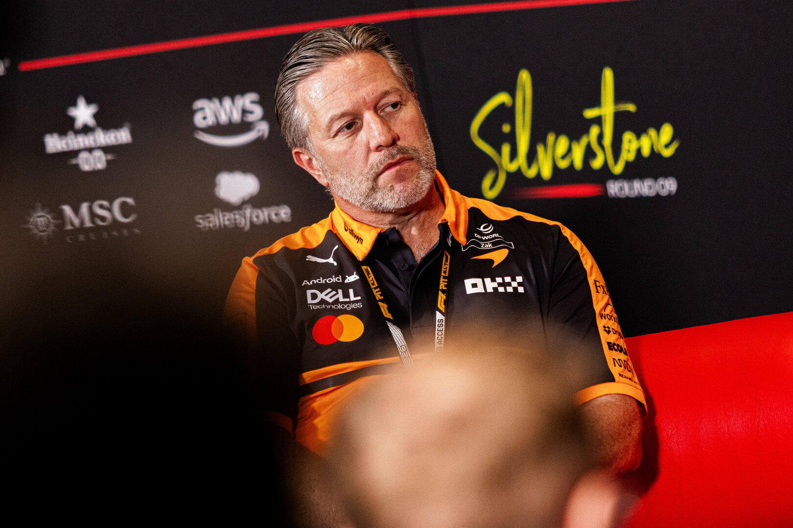 GP GRAN BRETAGNA, Zak Brown (USA) McLaren F1 Team Executive Director in the FIA Press Conference.
03.07.2026. Formula 1 World Championship, Rd 9, British Grand Prix, Silverstone, England, Sprint Qualifiche Day.
 - www.xpbimages.com, EMail: requests@xpbimages.com © Copyright: Denny / XPB Images