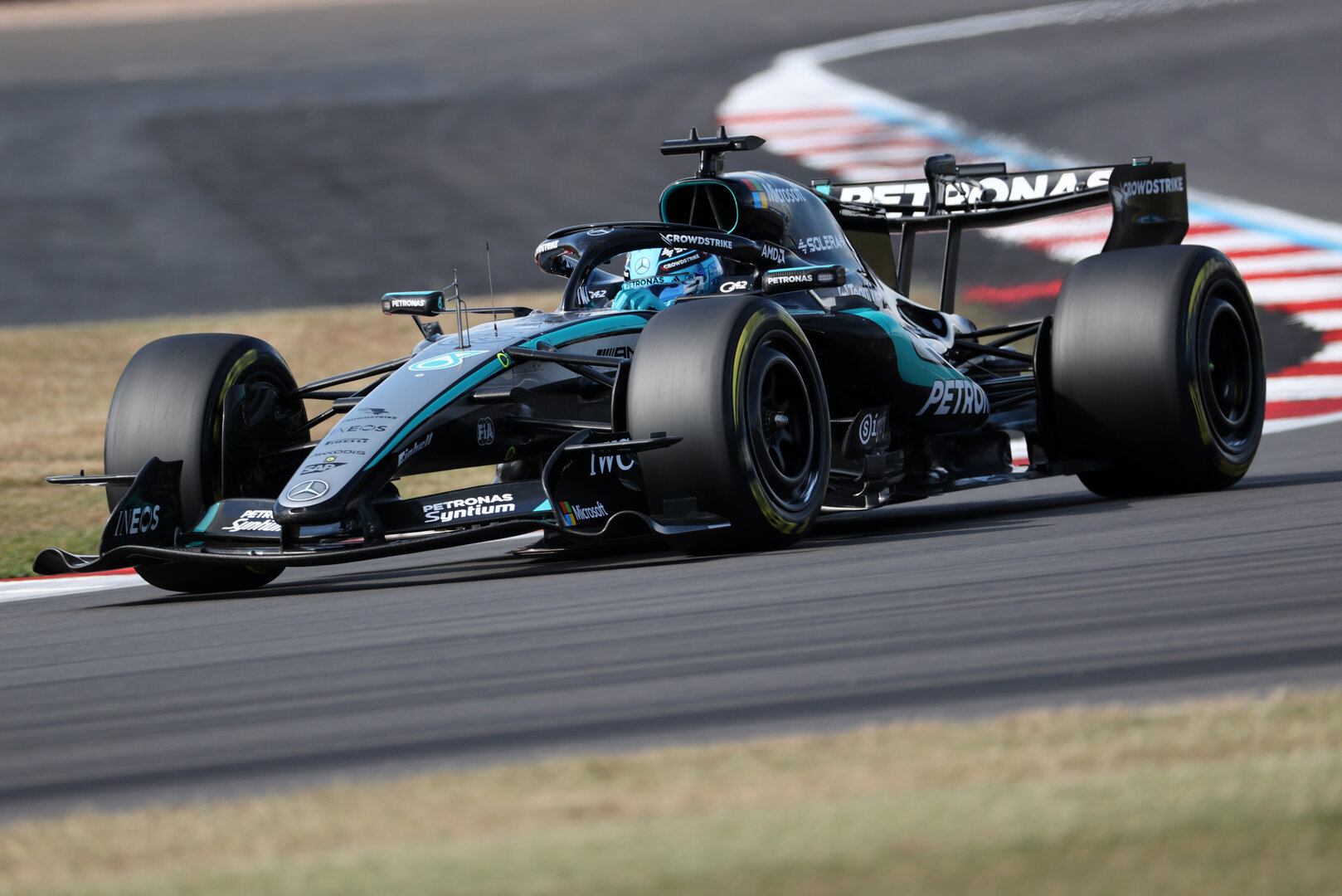 GP GRAN BRETAGNA, George Russell (GBR) Mercedes AMG Formula One Team W17.
03.07.2026. Formula 1 World Championship, Rd 9, British Grand Prix, Silverstone, England, Sprint Qualifiche Day.
- www.xpbimages.com, EMail: requests@xpbimages.com © Copyright: Davenport / XPB Images