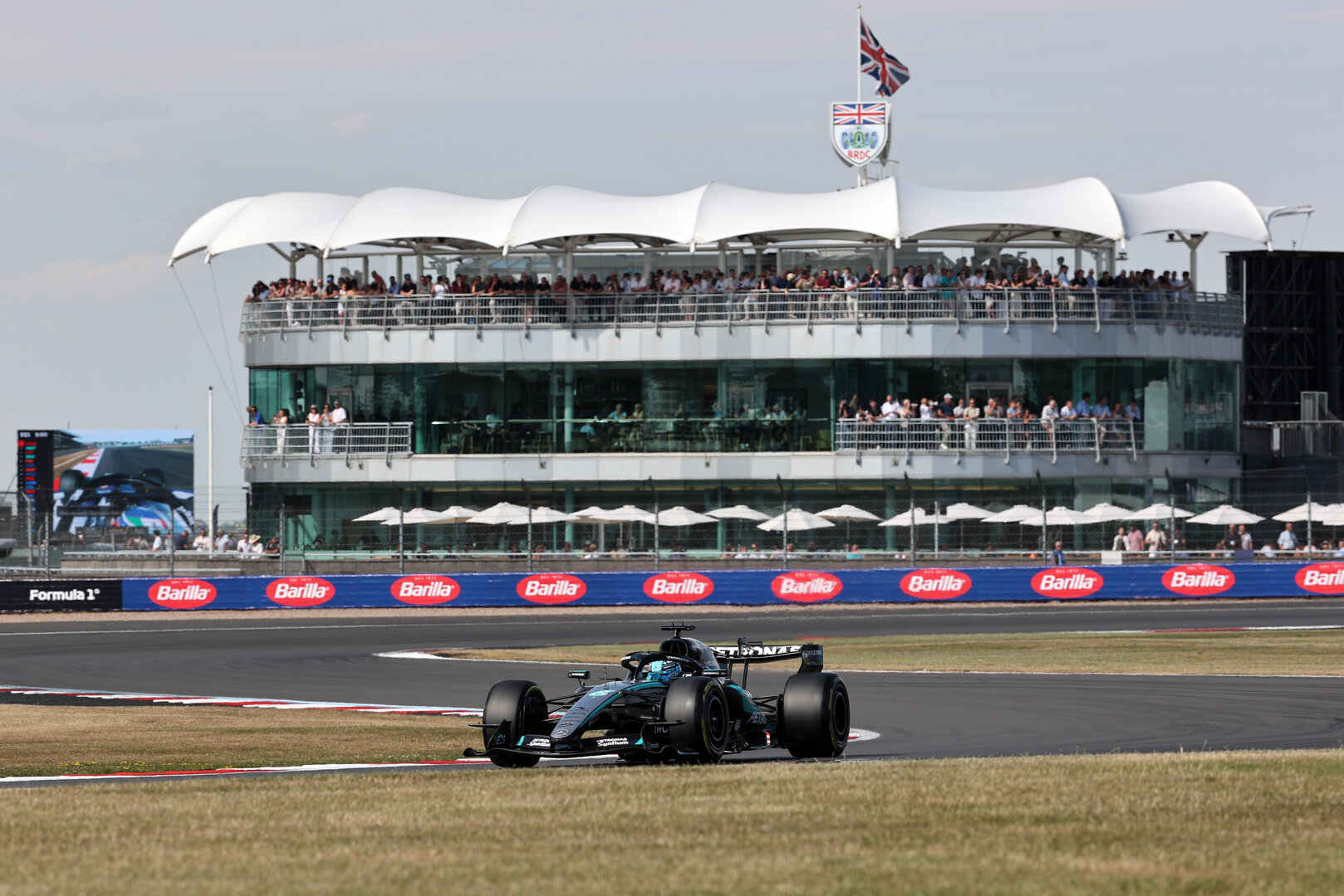 GP GRAN BRETAGNA, George Russell (GBR) Mercedes AMG Formula One Team W17.
03.07.2026. Formula 1 World Championship, Rd 9, British Grand Prix, Silverstone, England, Sprint Qualifiche Day.
- www.xpbimages.com, EMail: requests@xpbimages.com © Copyright: Davenport / XPB Images