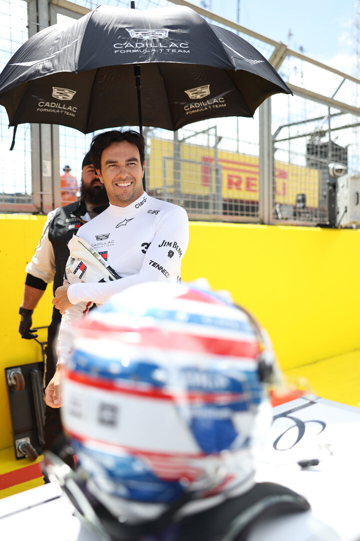 GP GRAN BRETAGNA, Sergio Perez (MEX) Cadillac Formula 1 Team on the grid.
04.07.2026. Formula 1 World Championship, Rd 9, British Grand Prix, Silverstone, England, Sprint e Qualifiche Day.
- www.xpbimages.com, EMail: requests@xpbimages.com © Copyright: Bearne / XPB Images