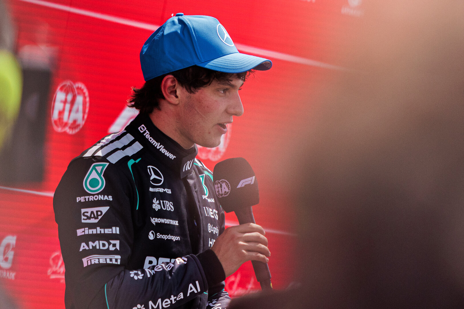 GP GRAN BRETAGNA, Andrea Kimi Antonelli (ITA) Mercedes AMG Formula One Team in Sprint parc ferme.
04.07.2026. Formula 1 World Championship, Rd 9, British Grand Prix, Silverstone, England, Sprint e Qualifiche Day.
- www.xpbimages.com, EMail: requests@xpbimages.com © Copyright: Denny / XPB Images