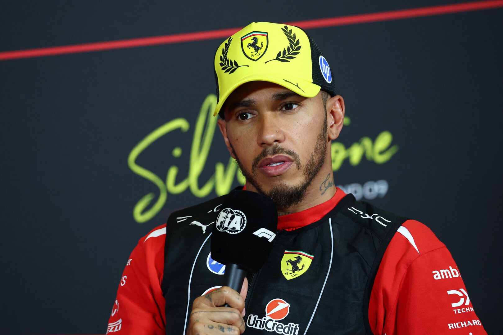 GP GRAN BRETAGNA, Lewis Hamilton (GBR) Ferrari in the post qualifying FIA Press Conference.
04.07.2026. Formula 1 World Championship, Rd 9, British Grand Prix, Silverstone, England, Sprint e Qualifiche Day.
- www.xpbimages.com, EMail: requests@xpbimages.com © Copyright: Bearne / XPB Images