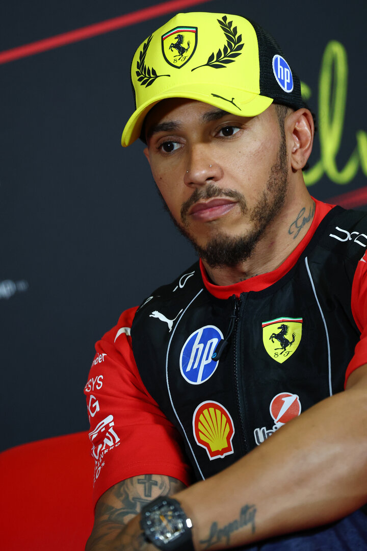 GP GRAN BRETAGNA, Lewis Hamilton (GBR) Ferrari  in the post qualifying FIA Press Conference.
04.07.2026. Formula 1 World Championship, Rd 9, British Grand Prix, Silverstone, England, Sprint e Qualifiche Day.
- www.xpbimages.com, EMail: requests@xpbimages.com © Copyright: Bearne / XPB Images