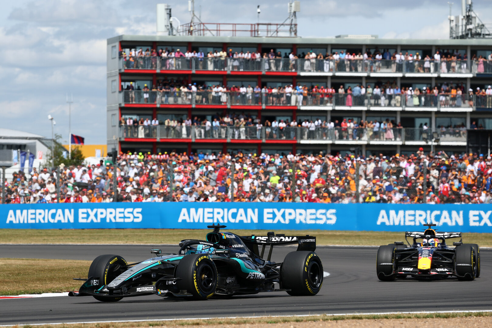 GP GRAN BRETAGNA, George Russell (GBR) Mercedes AMG Formula One Team W17.
05.07.2026. Formula 1 World Championship, Rd 9, British Grand Prix, Silverstone, England, Gara Day.
- www.xpbimages.com, EMail: requests@xpbimages.com © Copyright: Bearne / XPB Images