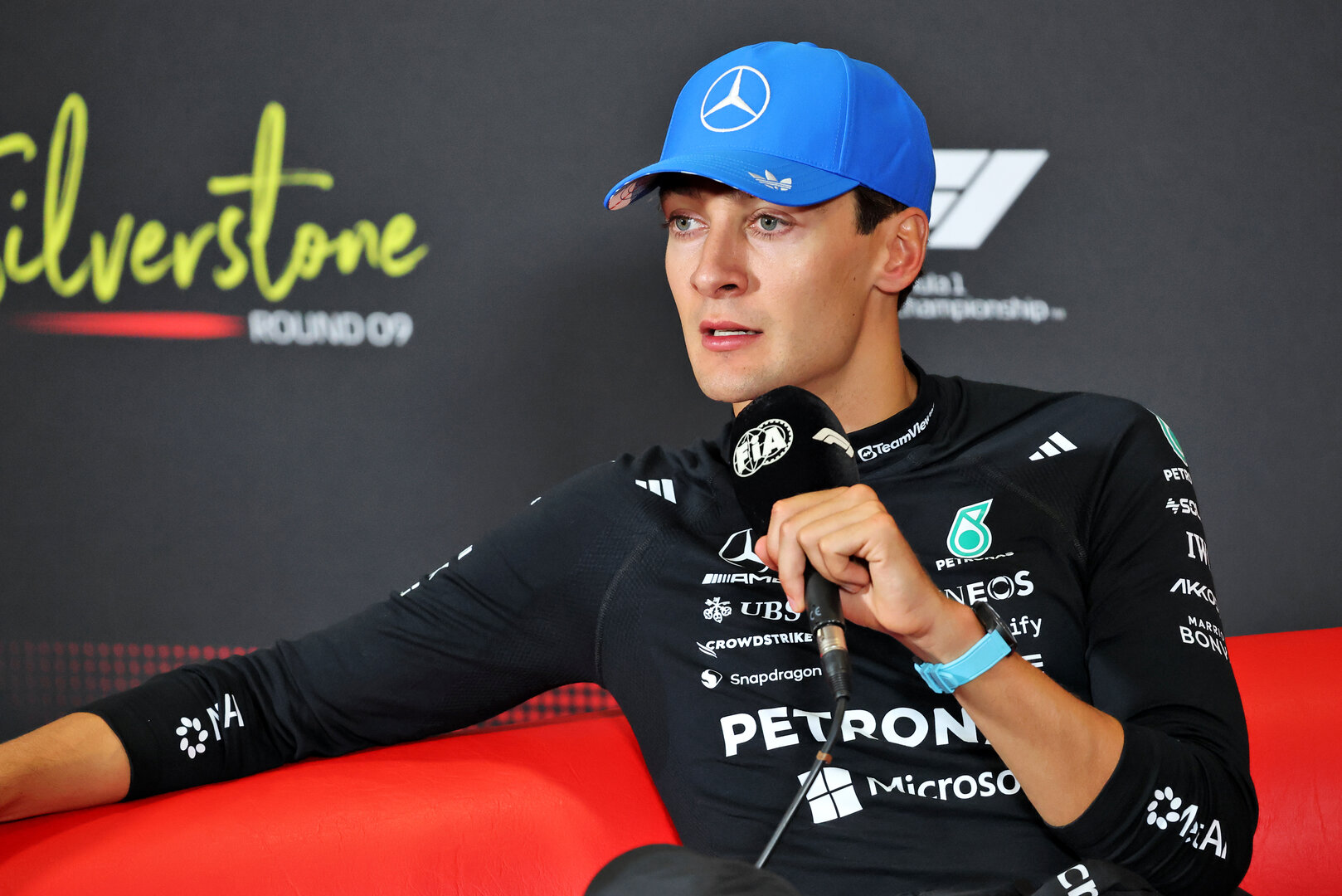 GP GRAN BRETAGNA, George Russell (GBR) Mercedes AMG Formula One Team in the post race FIA Press Conference.
05.07.2026. Formula 1 World Championship, Rd 9, British Grand Prix, Silverstone, England, Gara Day.
- www.xpbimages.com, EMail: requests@xpbimages.com © Copyright: Batchelor / XPB Images