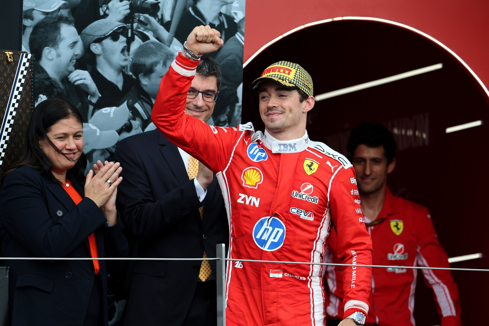 GP GRAN BRETAGNA, Gara winner Charles Leclerc (MON) Ferrari celebrates on the podium.
05.07.2026. Formula 1 World Championship, Rd 9, British Grand Prix, Silverstone, England, Gara Day.
- www.xpbimages.com, EMail: requests@xpbimages.com © Copyright: Moy / XPB Images