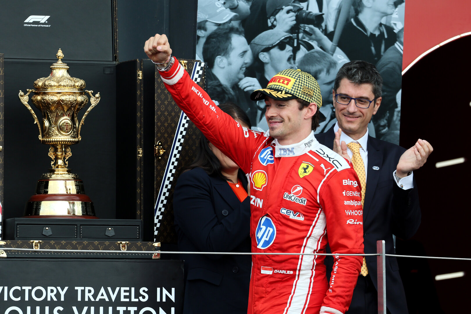 GP GRAN BRETAGNA, Gara winner Charles Leclerc (MON) Ferrari celebrates on the podium.
05.07.2026. Formula 1 World Championship, Rd 9, British Grand Prix, Silverstone, England, Gara Day.
- www.xpbimages.com, EMail: requests@xpbimages.com © Copyright: Moy / XPB Images