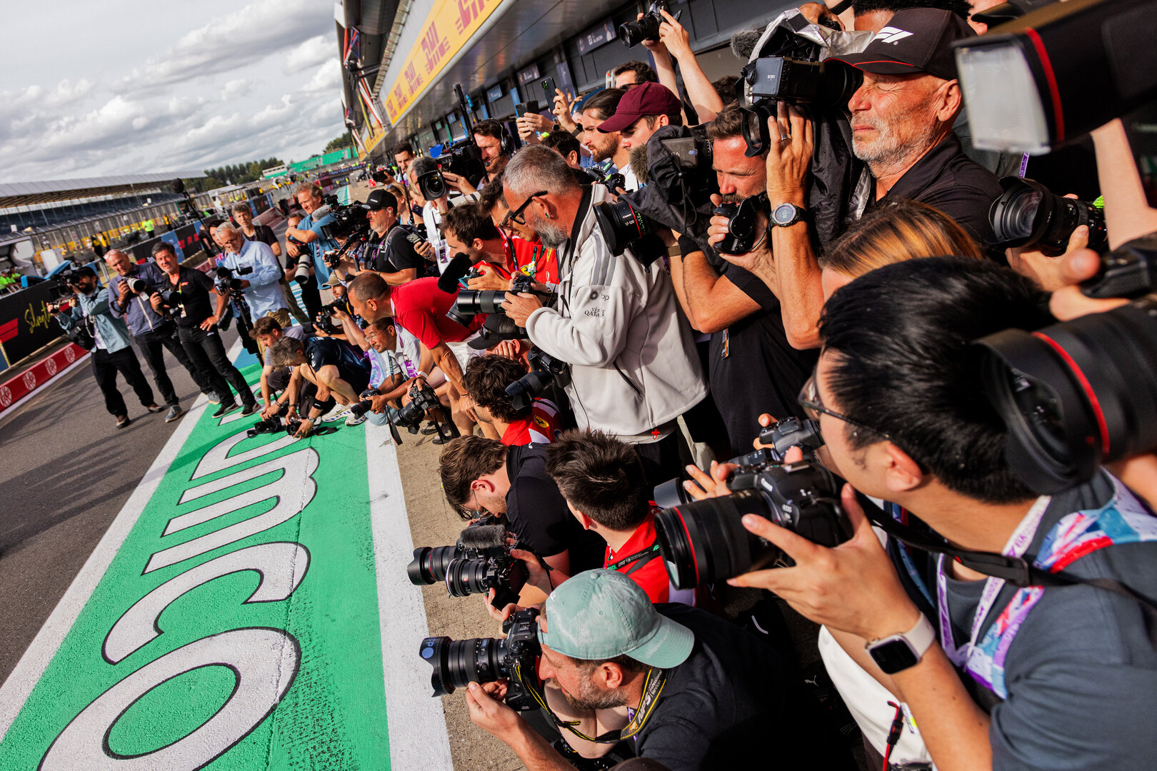 GP GRAN BRETAGNA, Media at the Ferrari post race celebration.
05.07.2026. Formula 1 World Championship, Rd 9, British Grand Prix, Silverstone, England, Gara Day.
 - www.xpbimages.com, EMail: requests@xpbimages.com © Copyright: Denny / XPB Images