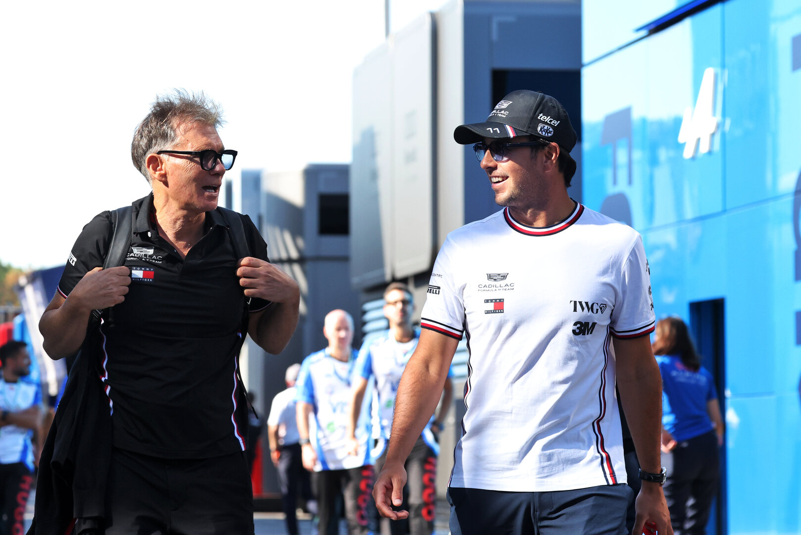 GP ITALIA, (L to R): Sergio Perez (MEX) Cadillac Formula 1 Team with Xavi Marcos (ESP) Cadillac Formula 1 Team Chief Gara Engineer.
03.09.2026. Formula 1 World Championship, Rd 13, Italian Grand Prix, Monza, Italy, Preparation Day.
- www.xpbimages.com, EMail: requests@xpbimages.com © Copyright: Bearne / XPB Images
