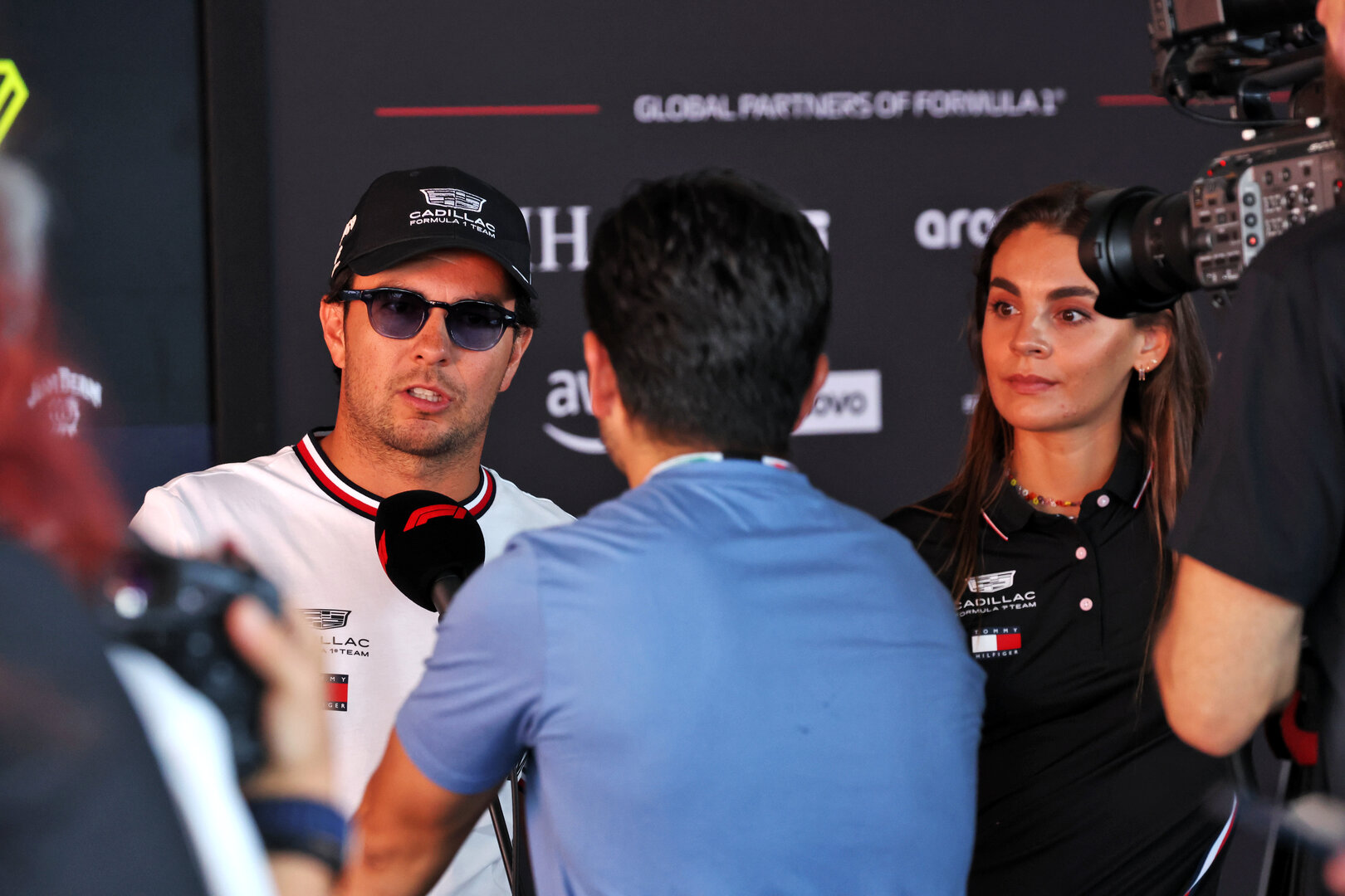 GP ITALIA, Sergio Perez (MEX) Cadillac Formula 1 Team with the media.
03.09.2026. Formula 1 World Championship, Rd 13, Italian Grand Prix, Monza, Italy, Preparation Day.
- www.xpbimages.com, EMail: requests@xpbimages.com © Copyright: Bearne / XPB Images