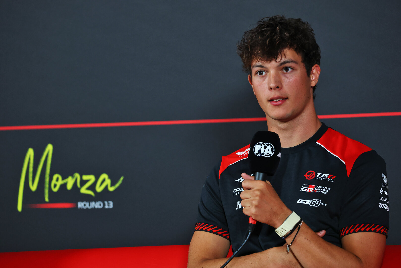 GP ITALIA, Oliver Bearman (GBR) Haas F1 Team in the FIA Press Conference.
03.09.2026. Formula 1 World Championship, Rd 13, Italian Grand Prix, Monza, Italy, Preparation Day.
- www.xpbimages.com, EMail: requests@xpbimages.com © Copyright: Bearne / XPB Images