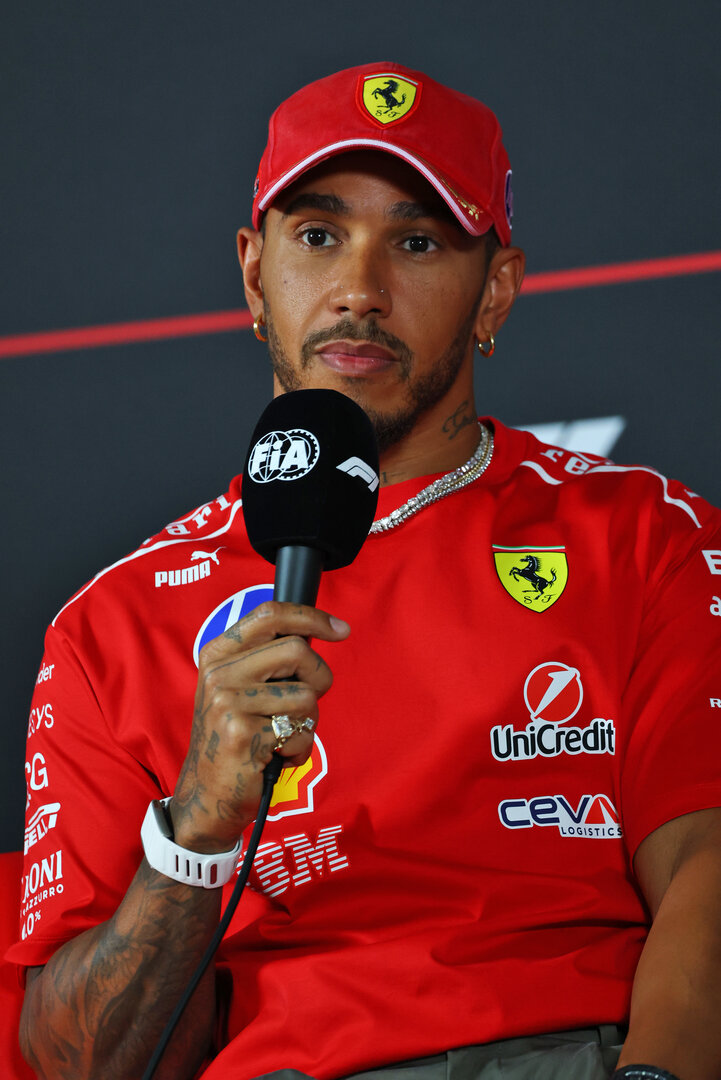 GP ITALIA, Lewis Hamilton (GBR) Ferrari in the FIA Press Conference.
03.09.2026. Formula 1 World Championship, Rd 13, Italian Grand Prix, Monza, Italy, Preparation Day.
- www.xpbimages.com, EMail: requests@xpbimages.com © Copyright: Bearne / XPB Images