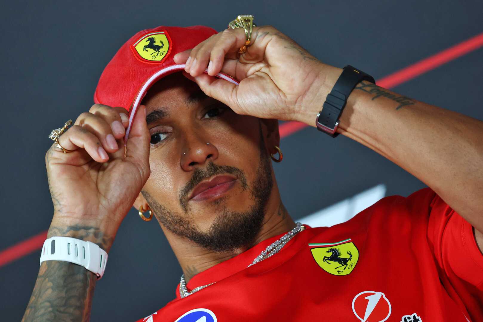 GP ITALIA, Lewis Hamilton (GBR) Ferrari in the FIA Press Conference.
03.09.2026. Formula 1 World Championship, Rd 13, Italian Grand Prix, Monza, Italy, Preparation Day.
- www.xpbimages.com, EMail: requests@xpbimages.com © Copyright: Bearne / XPB Images