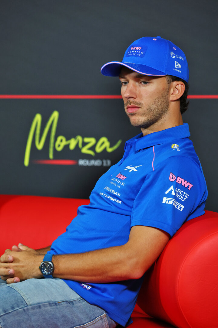 GP ITALIA, Pierre Gasly (FRA) Alpine F1 Team in the FIA Press Conference.
03.09.2026. Formula 1 World Championship, Rd 13, Italian Grand Prix, Monza, Italy, Preparation Day.
- www.xpbimages.com, EMail: requests@xpbimages.com © Copyright: Bearne / XPB Images