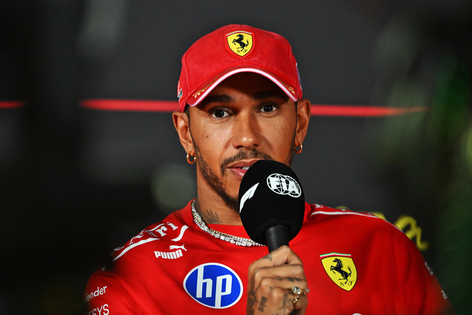 GP ITALIA, Lewis Hamilton (GBR) Ferrari in the FIA Press Conference.
03.09.2026. Formula 1 World Championship, Rd 13, Italian Grand Prix, Monza, Italy, Preparation Day.
- www.xpbimages.com, EMail: requests@xpbimages.com © Copyright: Price / XPB Images