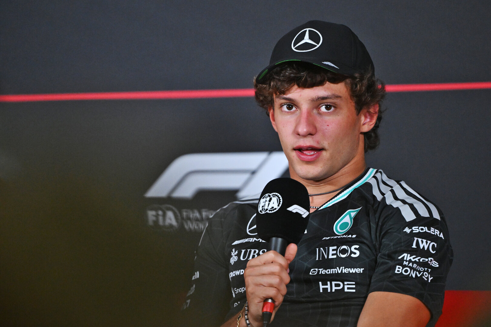 GP ITALIA, Andrea Kimi Antonelli (ITA) Mercedes AMG Formula One Team in the FIA Press Conference.
03.09.2026. Formula 1 World Championship, Rd 13, Italian Grand Prix, Monza, Italy, Preparation Day.
- www.xpbimages.com, EMail: requests@xpbimages.com © Copyright: Price / XPB Images
