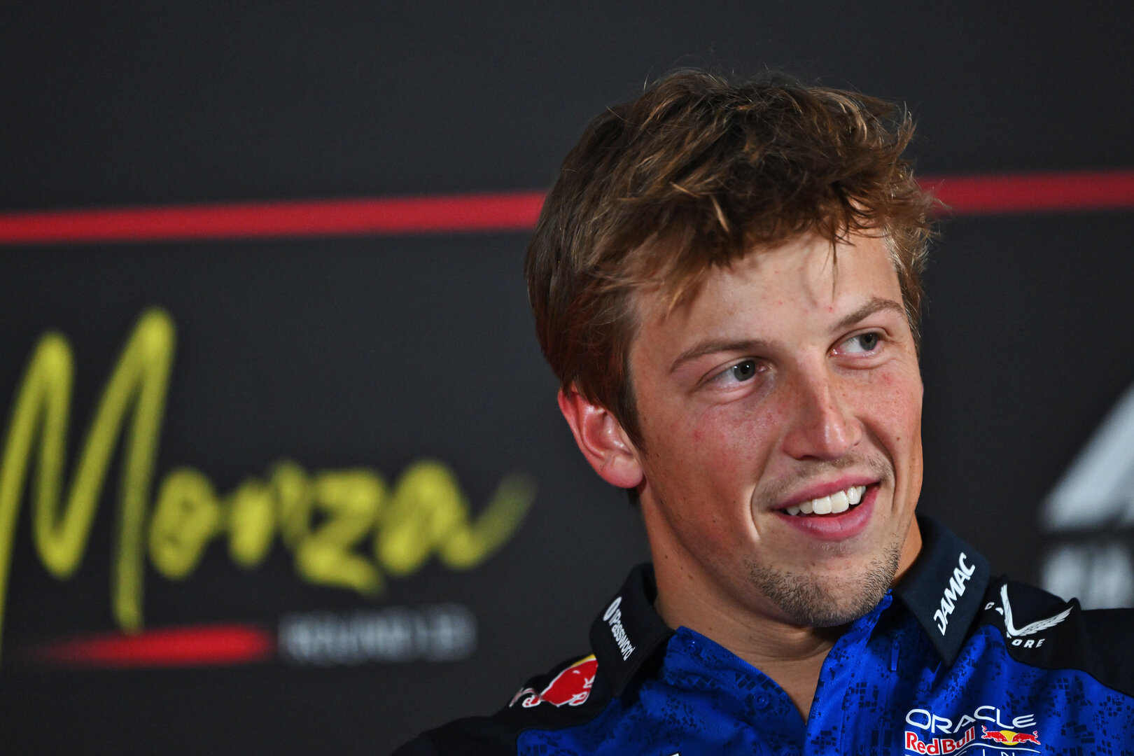 GP ITALIA, Liam Lawson (NZL) Red Bull Racing in the FIA Press Conference.
03.09.2026. Formula 1 World Championship, Rd 13, Italian Grand Prix, Monza, Italy, Preparation Day.
- www.xpbimages.com, EMail: requests@xpbimages.com © Copyright: Price / XPB Images