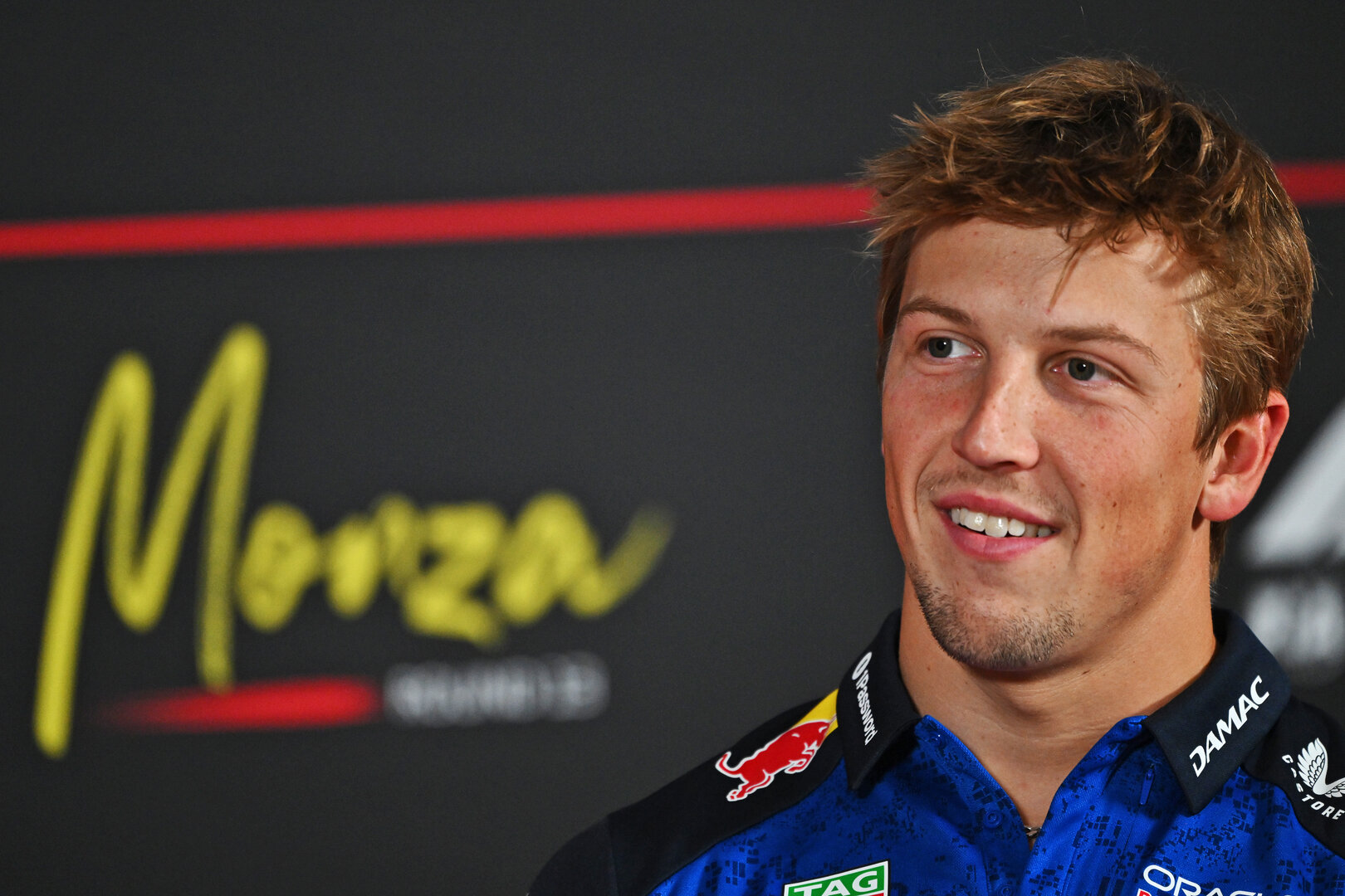 GP ITALIA, Liam Lawson (NZL) Red Bull Racing in the FIA Press Conference.
03.09.2026. Formula 1 World Championship, Rd 13, Italian Grand Prix, Monza, Italy, Preparation Day.
- www.xpbimages.com, EMail: requests@xpbimages.com © Copyright: Price / XPB Images