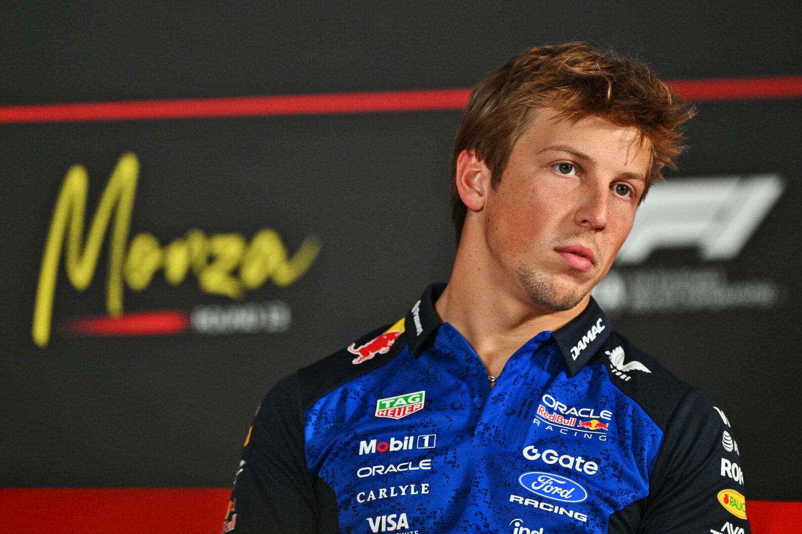 GP ITALIA, Liam Lawson (NZL) Red Bull Racing in the FIA Press Conference.
03.09.2026. Formula 1 World Championship, Rd 13, Italian Grand Prix, Monza, Italy, Preparation Day.
- www.xpbimages.com, EMail: requests@xpbimages.com © Copyright: Price / XPB Images