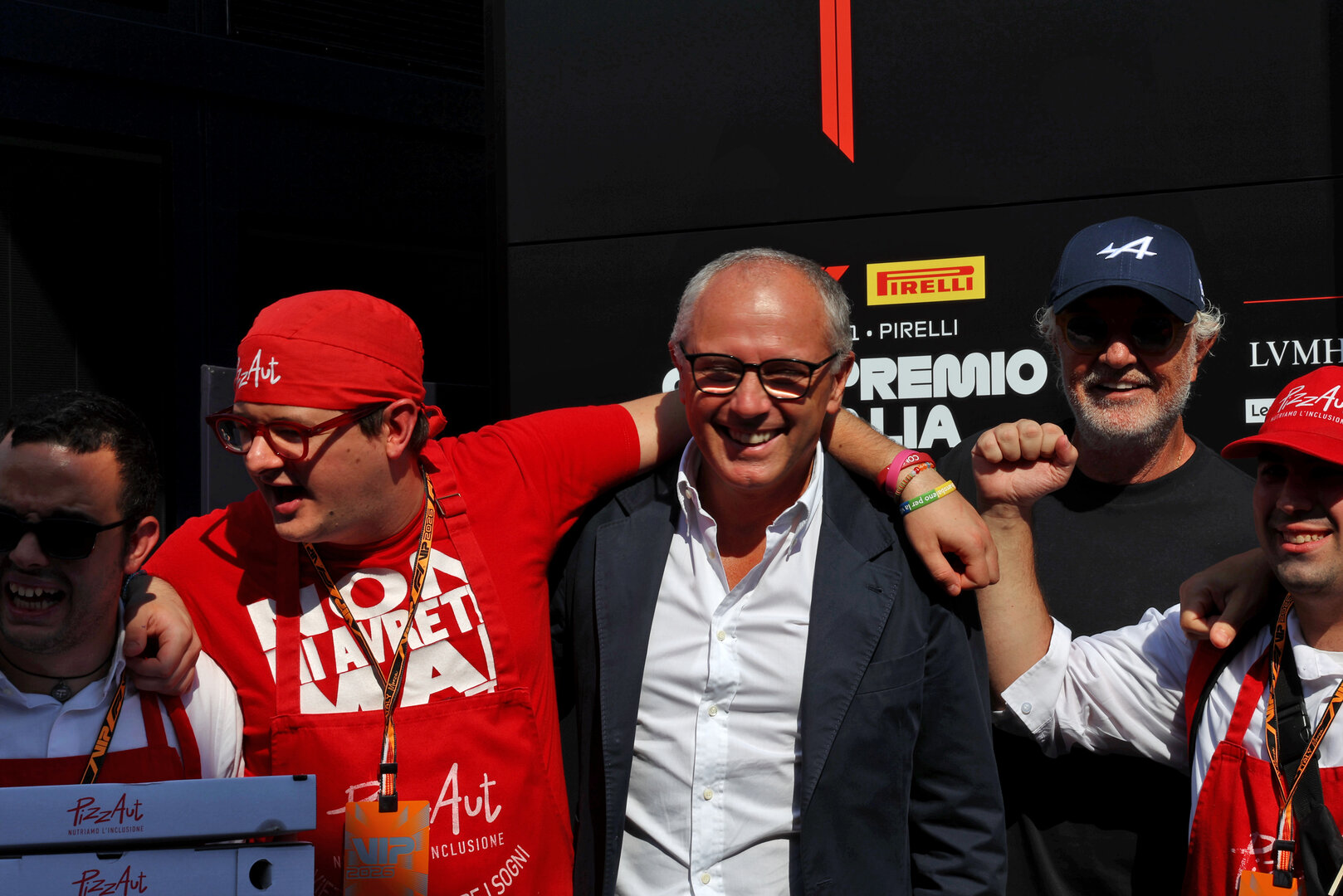 GP ITALIA, Stefano Domenicali (ITA) Formula One President e CEO e Flavio Briatore (ITA) Alpine F1 Team Executive Advisor.
03.09.2026. Formula 1 World Championship, Rd 13, Italian Grand Prix, Monza, Italy, Preparation Day.
 - www.xpbimages.com, EMail: requests@xpbimages.com © Copyright:  Rew / XPB Images