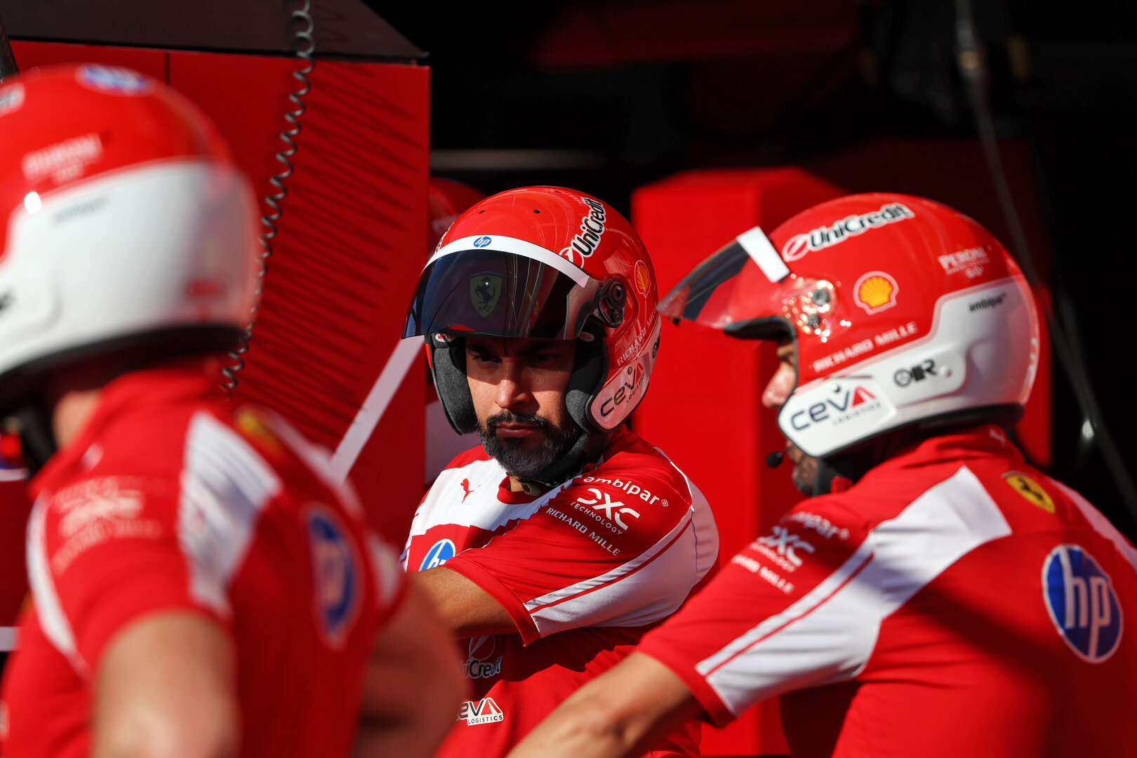 GP ITALIA, Ferrari meccanici practice pit stops.
03.09.2026. Formula 1 World Championship, Rd 13, Italian Grand Prix, Monza, Italy, Preparation Day.
 - www.xpbimages.com, EMail: requests@xpbimages.com © Copyright:  Rew / XPB Images