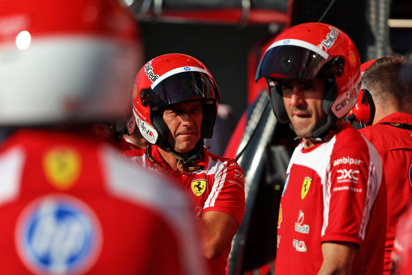 GP ITALIA, Ferrari meccanici practice pit stops.
03.09.2026. Formula 1 World Championship, Rd 13, Italian Grand Prix, Monza, Italy, Preparation Day.
 - www.xpbimages.com, EMail: requests@xpbimages.com © Copyright:  Rew / XPB Images