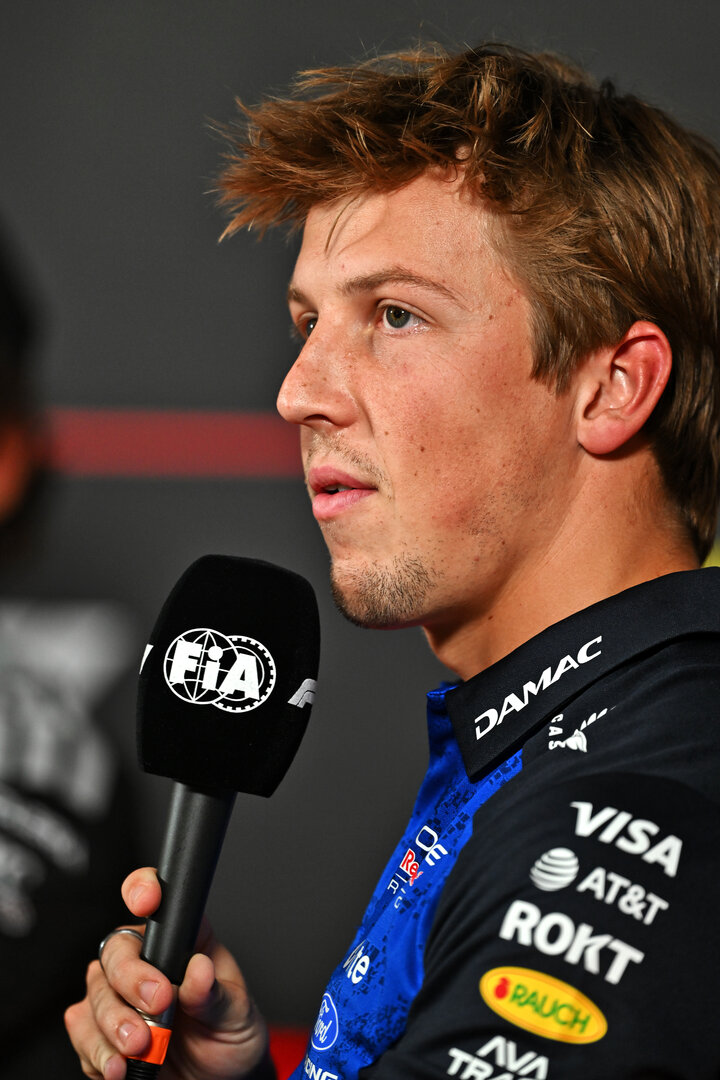 GP ITALIA, Liam Lawson (NZL) Red Bull Racing in the FIA Press Conference.
03.09.2026. Formula 1 World Championship, Rd 13, Italian Grand Prix, Monza, Italy, Preparation Day.
- www.xpbimages.com, EMail: requests@xpbimages.com © Copyright: Price / XPB Images