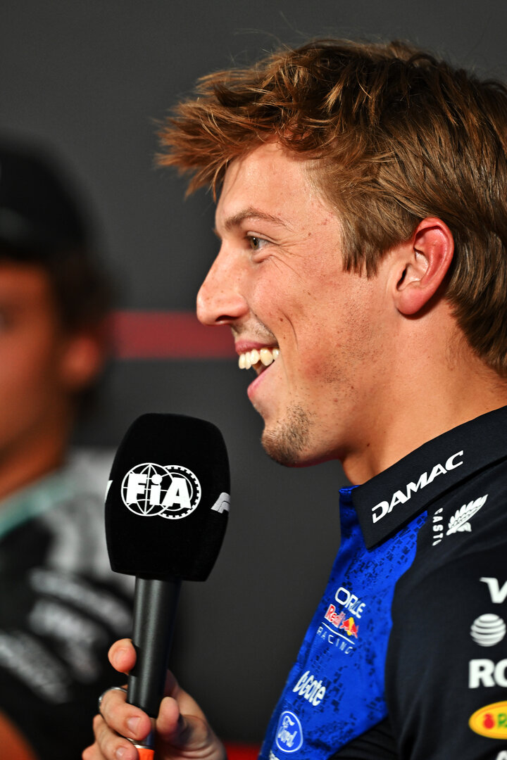 GP ITALIA, Liam Lawson (NZL) Red Bull Racing in the FIA Press Conference.
03.09.2026. Formula 1 World Championship, Rd 13, Italian Grand Prix, Monza, Italy, Preparation Day.
- www.xpbimages.com, EMail: requests@xpbimages.com © Copyright: Price / XPB Images
