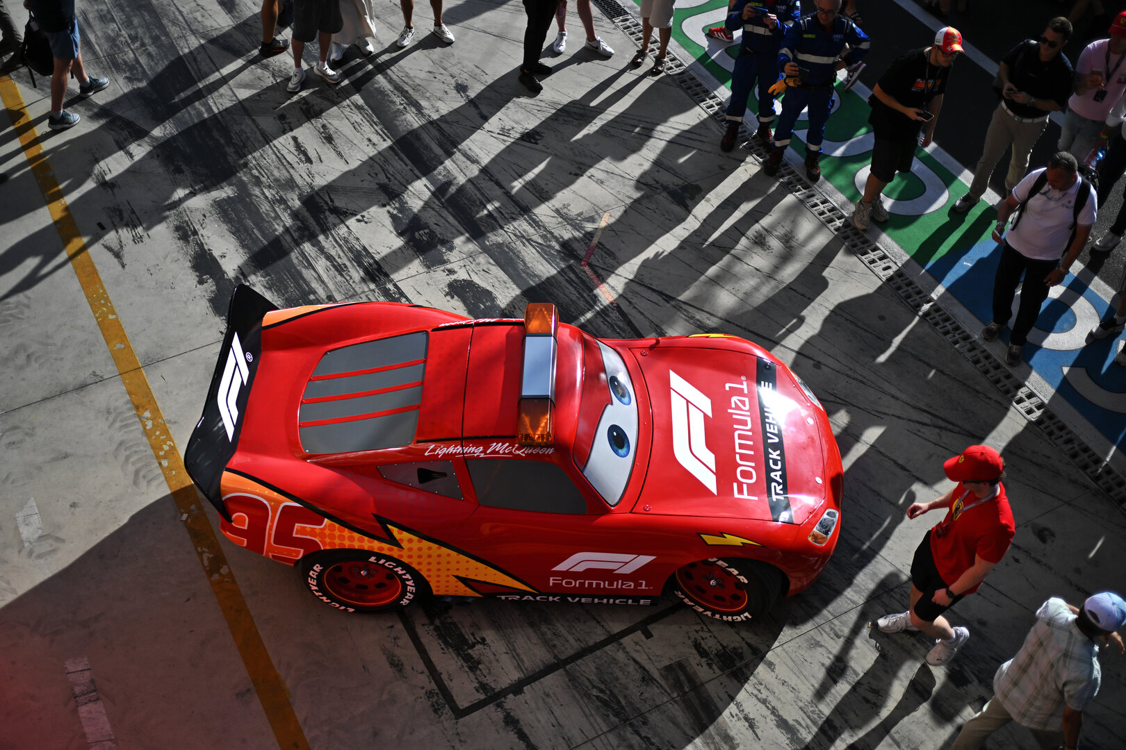 GP ITALIA, Lightning McQueen (USA) Stock Car.
03.09.2026. Formula 1 World Championship, Rd 13, Italian Grand Prix, Monza, Italy, Preparation Day.
- www.xpbimages.com, EMail: requests@xpbimages.com © Copyright: Price / XPB Images