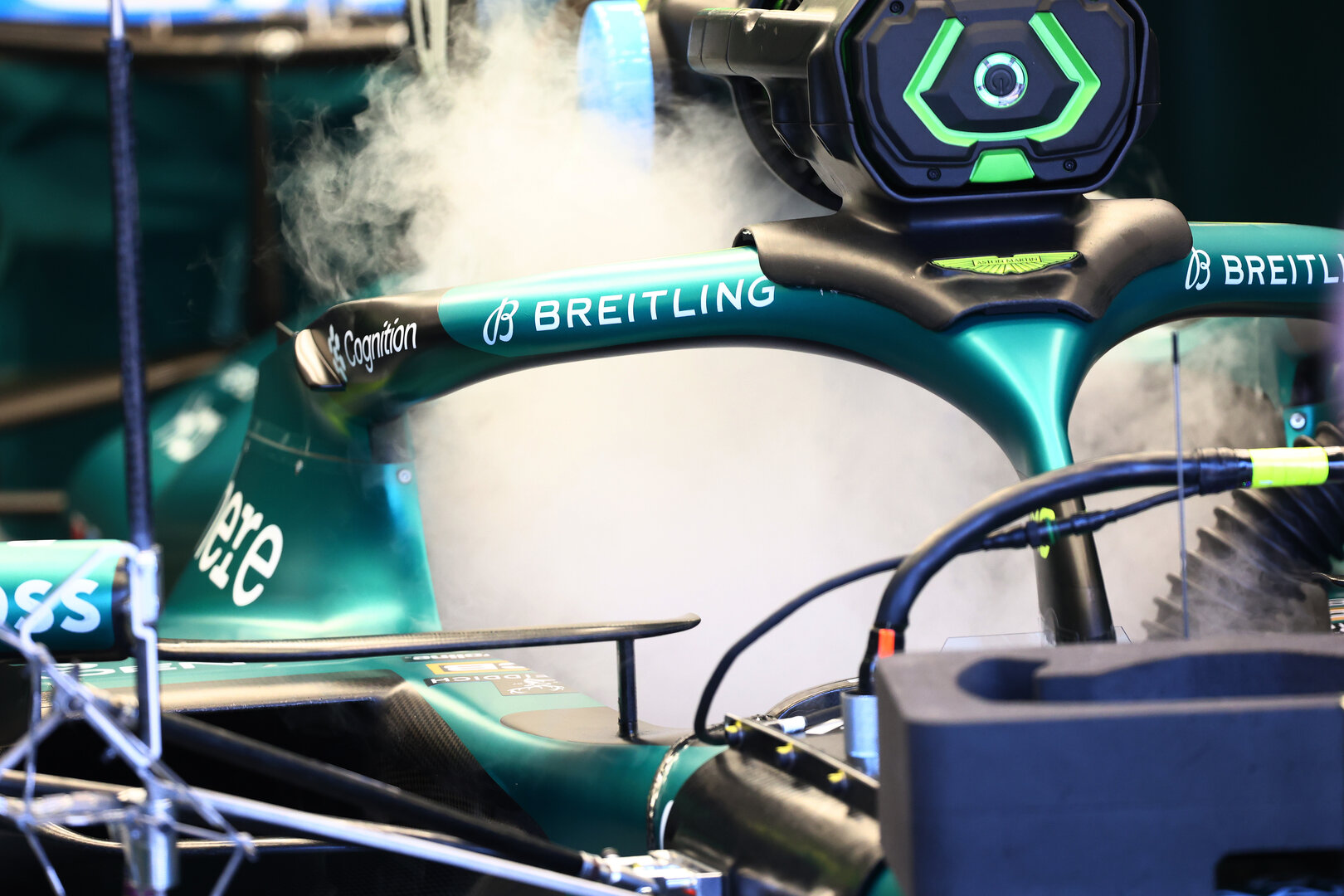 GP ITALIA, Aston Martin F1 Team AMR26 with dry ice. 04.09.2026. Formula 1 World Championship, Rd 13, Italian Grand Prix, Monza, Italy, Practice Day.- www.xpbimages.com, EMail: requests@xpbimages.com © Copyright: XPB Images