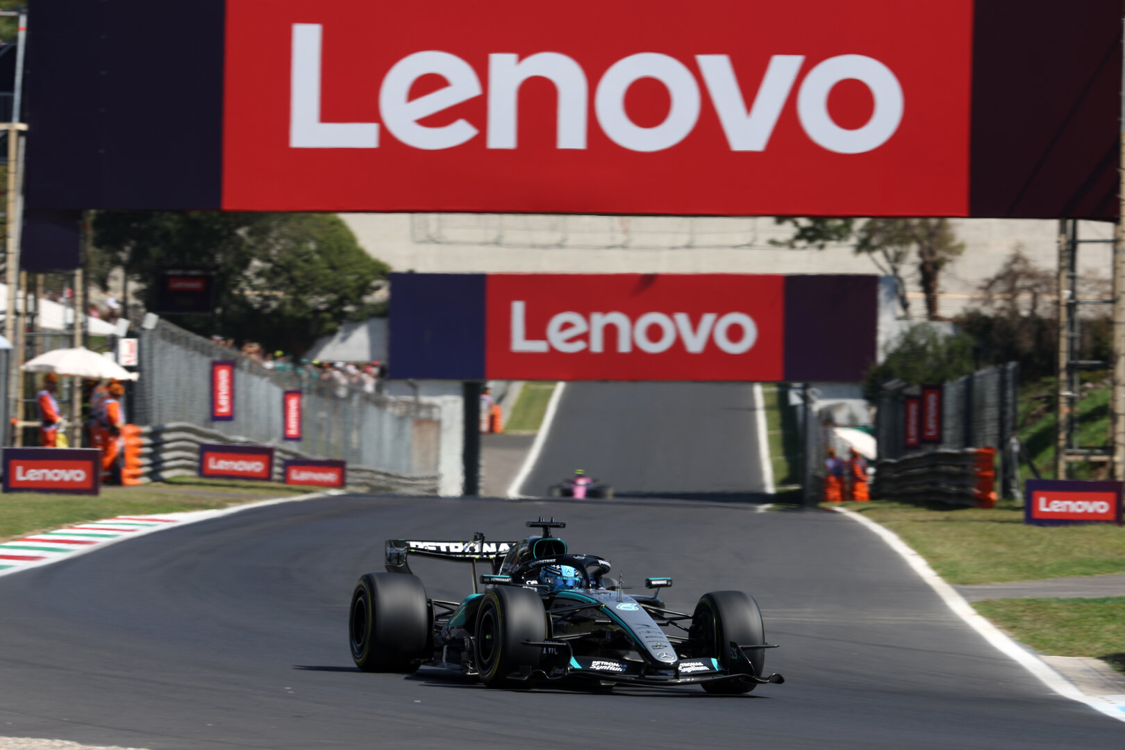 GP ITALIA, George Russell (GBR) Mercedes AMG Formula One Team W17.
04.09.2026. Formula 1 World Championship, Rd 13, Italian Grand Prix, Monza, Italy, Practice Day.
- www.xpbimages.com, EMail: requests@xpbimages.com © Copyright: Dunbar / XPB Images